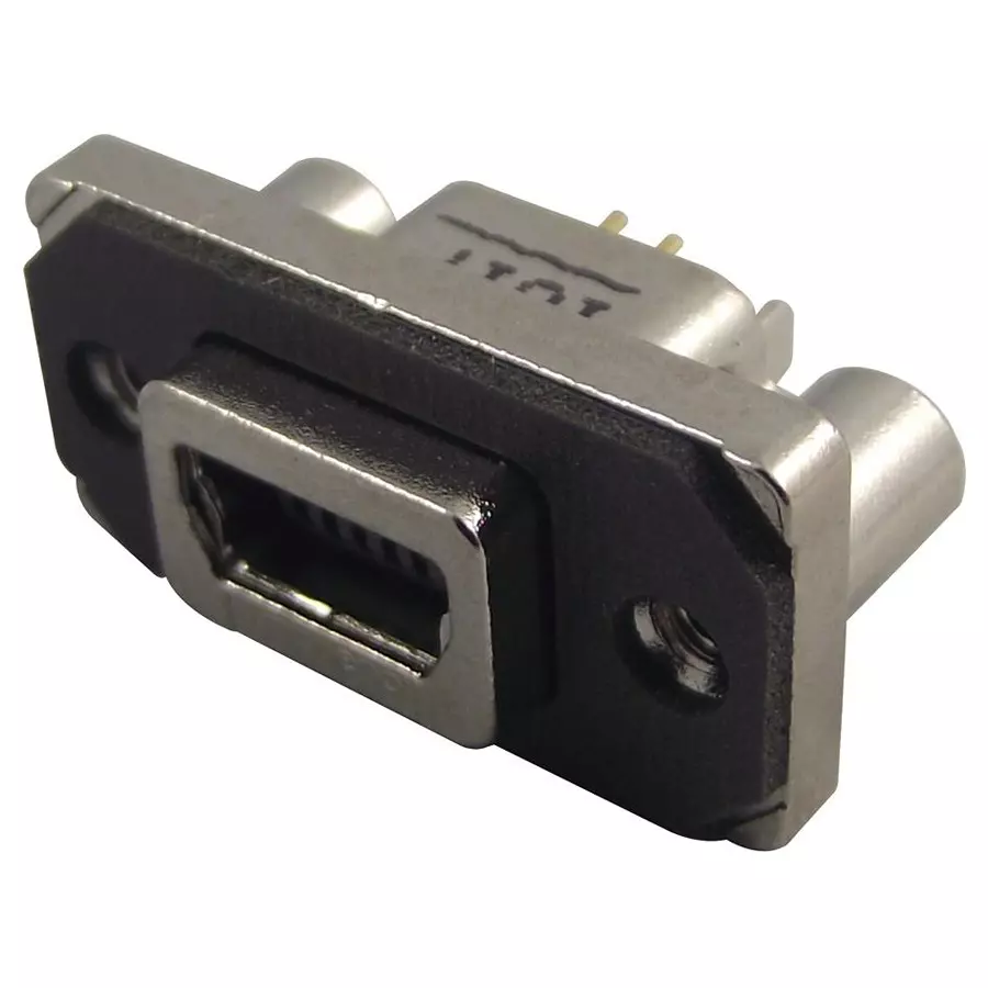 AMPHENOL COMMUNICATIONS SOLUTIONS MINI USB, 2.0 TYPE B, RECEPTACLE, TH, MUSBB55104