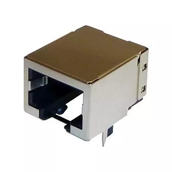 AMPHENOL COMMUNICATIONS SOLUTIONS RJ45 CONN, R/A JACK, 8P8C, 1PORT, TH, RJE051880110