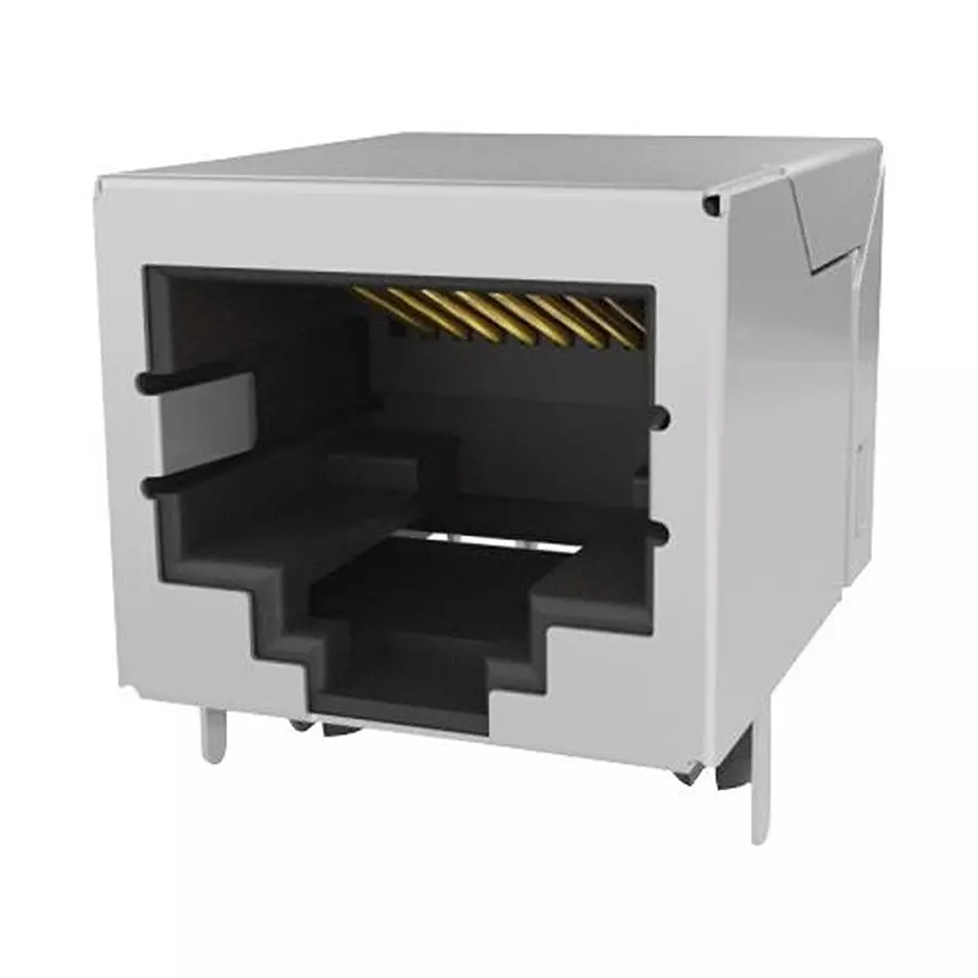 AMPHENOL COMMUNICATIONS SOLUTIONS MOD CONN, 8P8C, R/A RJ45 JACK, CAT3, TH, RJE091884511C.