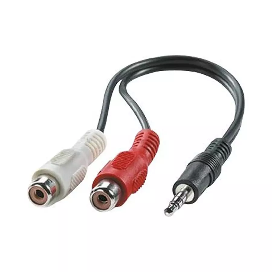 ROLINE AUDIO CABLE, 3.5MM PLUG-RCAX2 SKT, 0.2M, 11.09.4340