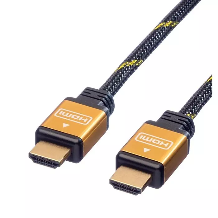ROLINE CABLE, HDMI PLUG-HDMI PLUG, BLK/GOLD, 5M, 11.04.5565