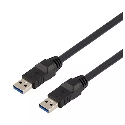 L-COM USB CABLE, 3.0, TYPE A PLUG-PLUG, 2M, CAU3HFAA-BLK-2M