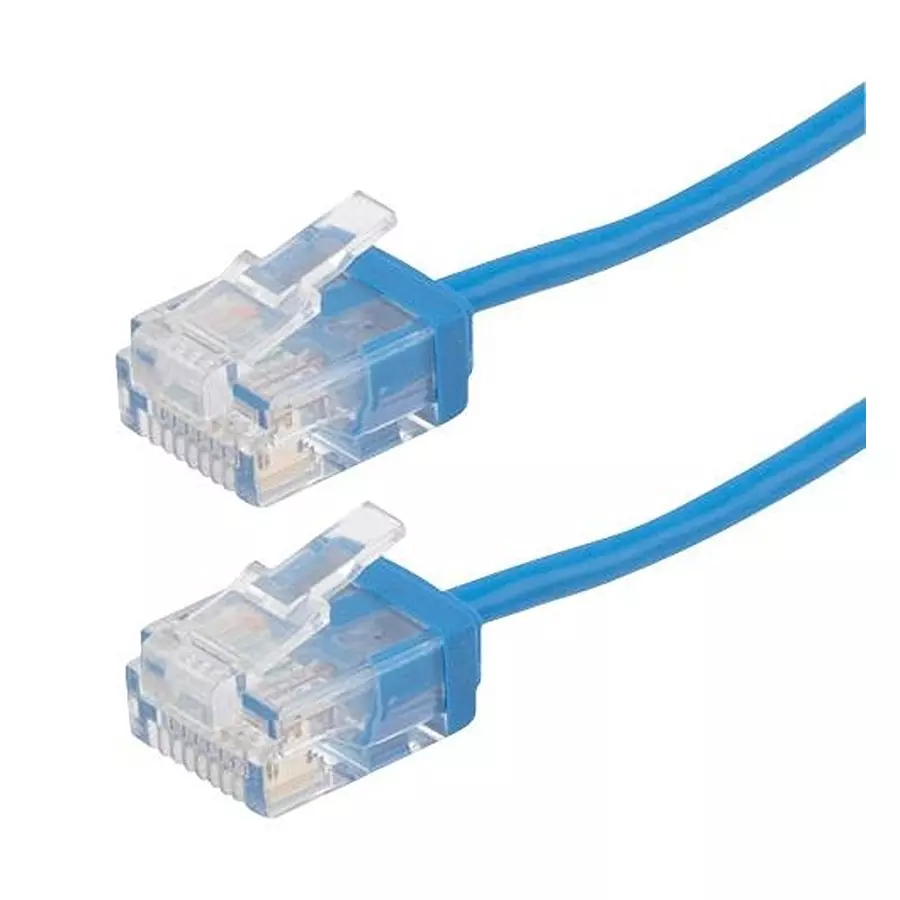 L-COM ENET CORD, CAT6, RJ45 PLUG-PLUG, 1FT, TRD634-BLU-1F