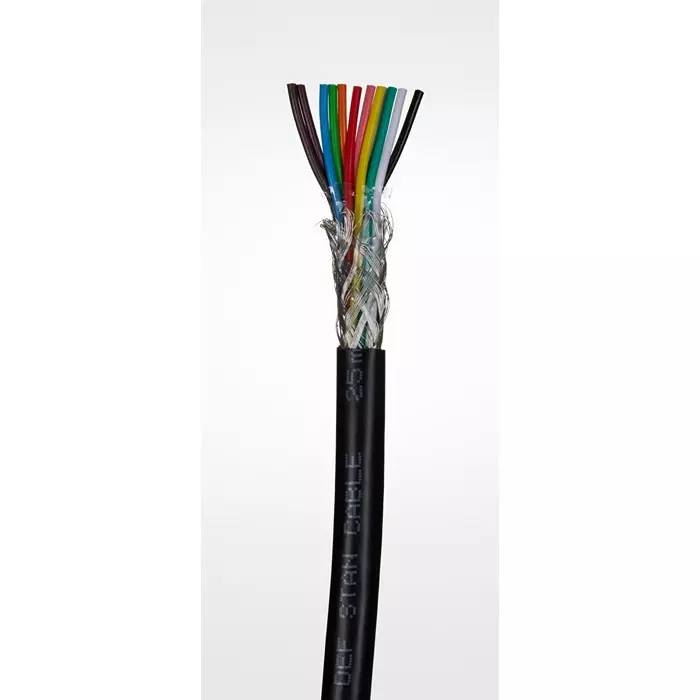 RS PRO Multicore Industrial Cable 12 Cores 0.22 mm² DEF STAN Screened 25 m Black PVC Sheath (Pack of 25)