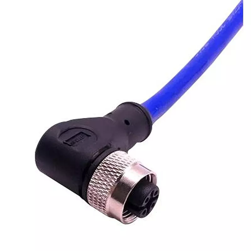 MUELLER ELECTRIC Cable Assembly, 4P R/A M12 RCPT-FREE END, 6.6, C4D81M002