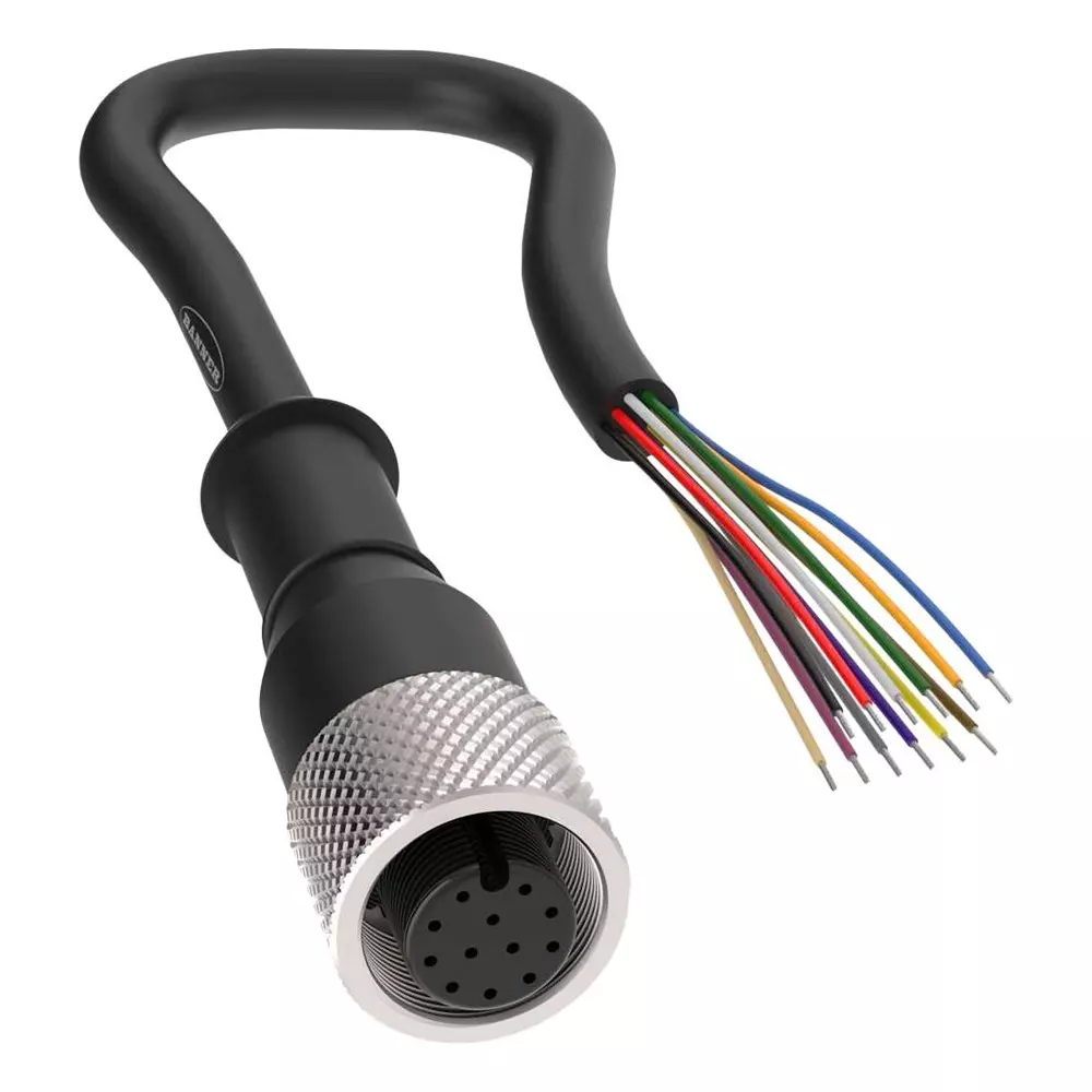 BANNER ENGINEERING Cable Assembly, M12 RECPT-FREE END, 30.81, BC-M12F12-24-10.
