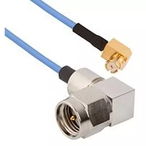 AMPHENOL SV MICROWAVE Cable Assembly, SMP R/A JACK-SMA R/A PLUG, 6", 7012-1330