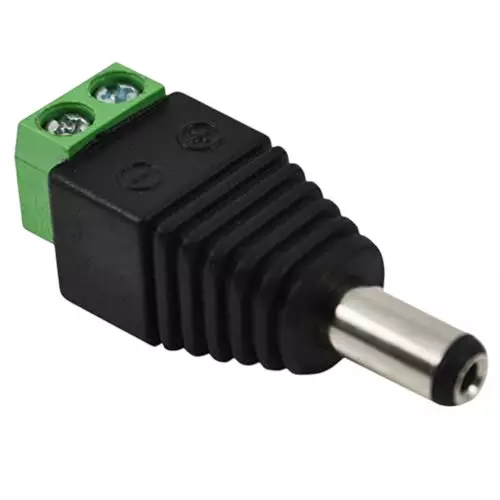 PremiumAV DC Power Jack Male Connector With 2 Pin Screw Terminal 2.1x5.5 mm Size, MST-3165