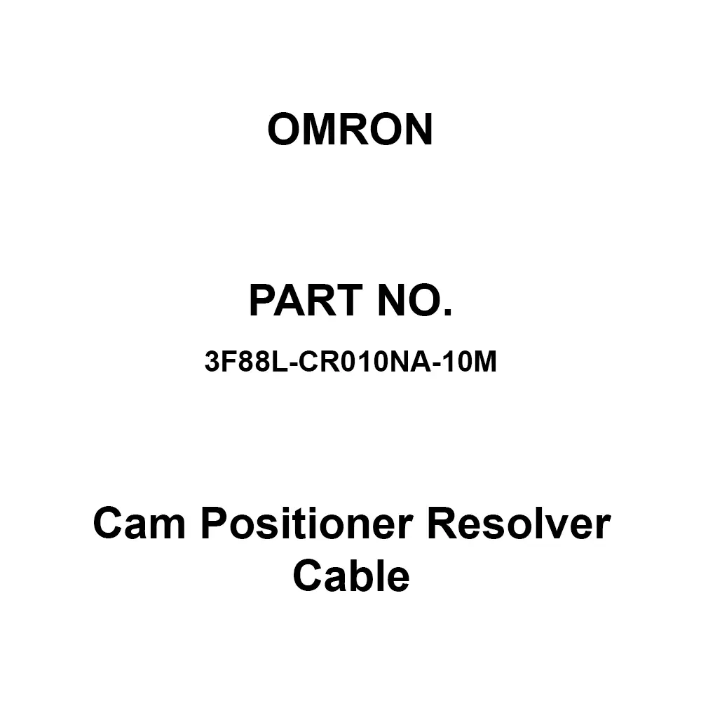 Omron Cam Positioner Resolver Cable 10 m Cable Length, 3F88L-CR010NA-10M