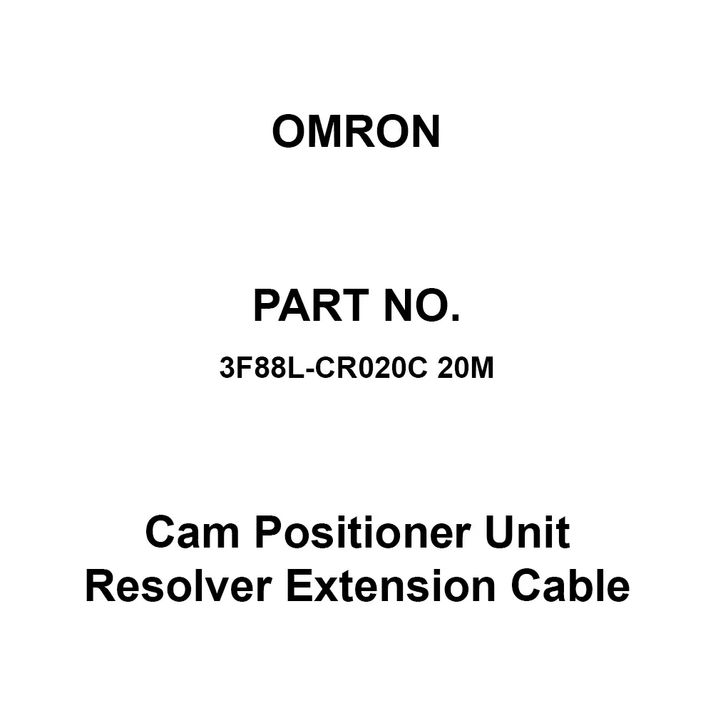 Omron Cam Positioner Unit Resolver Extension Cable 20 m Cable Length, 3F88L-CR020C 20M