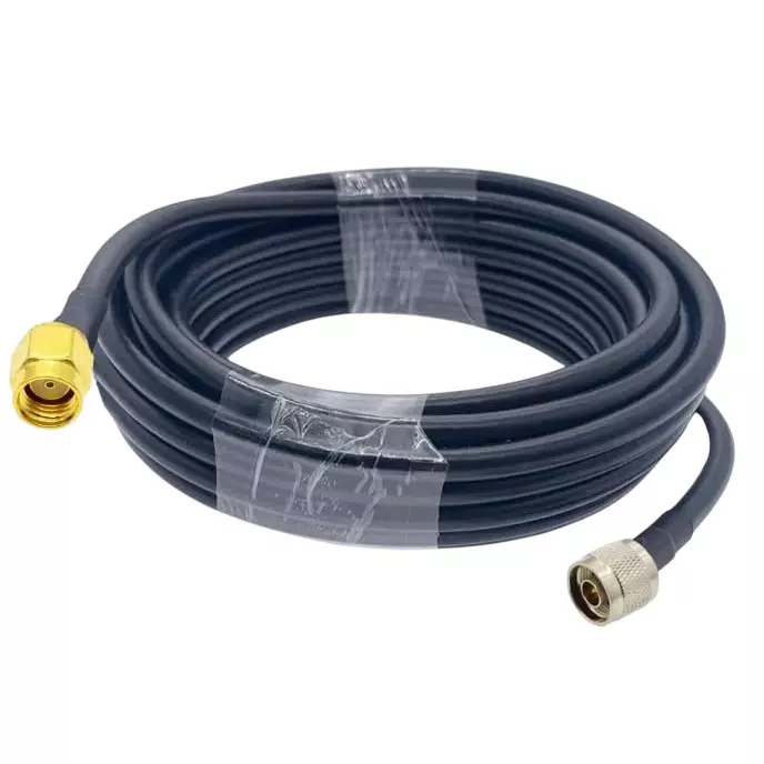 NBR Low Loss RF Coaxial Jumper Extension Cable RG58, N Male to RP SMA Male 5 m WiFi Antenna Pigtail for 3G, 4G, 5G, LTE Routers