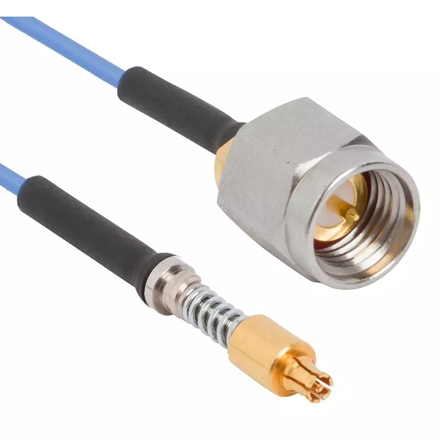 AMPHENOL SV MICROWAVE CABLE, SMPS JACK-SMA PLUG, 50 OHM, 12", 7038-0371