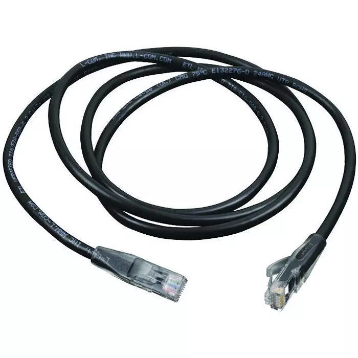 L-COM PATCH CORD, CAT 5E, 5FT, BLACK, TRD815BLK-5