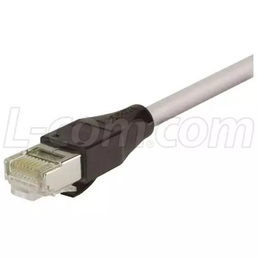 L-COM PATCH CABLE, CATEGORY 6 SHIELDED LSZH, 10FT, GREY, TRD695SZ-10