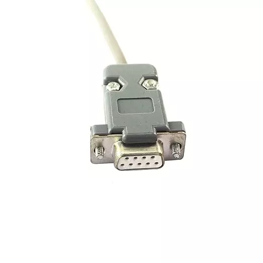 Delta 1.5 m PLC Programming Cable DB9 Female to 8 Pini Mini Male RS-232 Interface Grey and Black Color