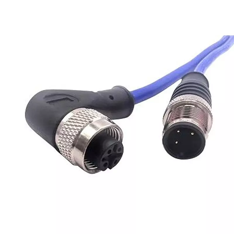 MUELLER ELECTRIC Cable Assembly, 3P M12 PLUG-R/A RCPT, 32.8, C3AD80M010