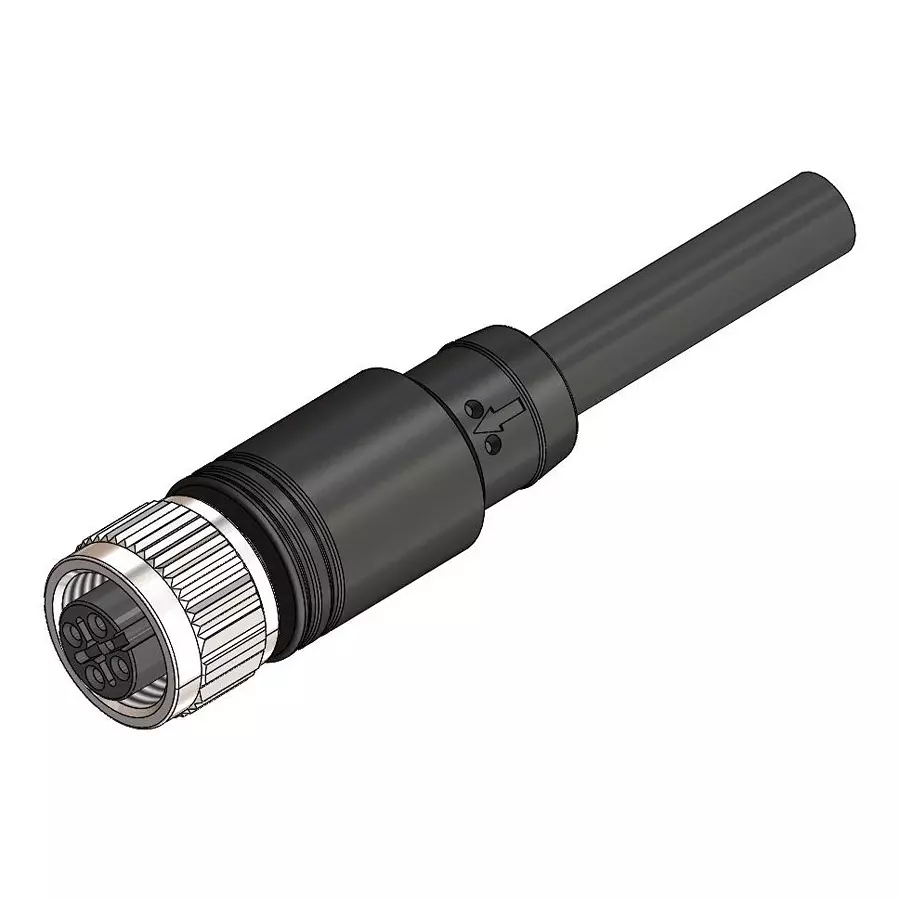 ALTECH Cable Assembly, 4P M12 RCPT-FREE END, 16.4, CBF12-S44N0-05BPVC