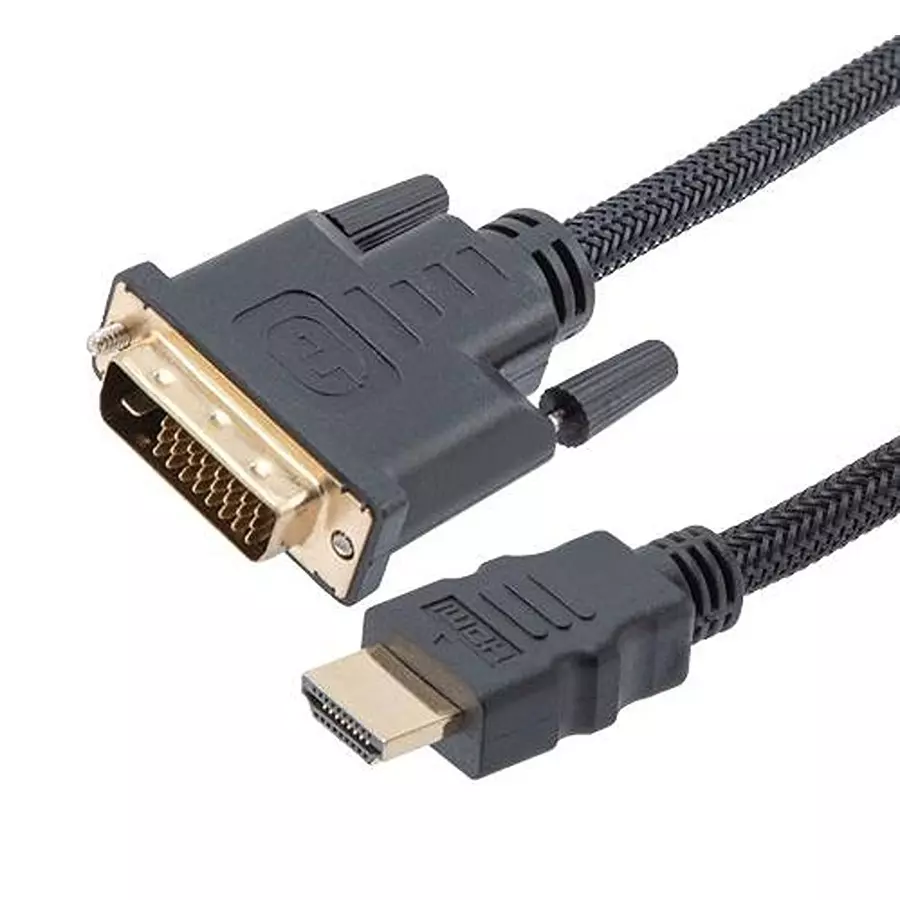L-COM Cable Assembly, Hdmi-2.0 Dvi Plug, 1.64, HDMIDVI-MM-F-05M