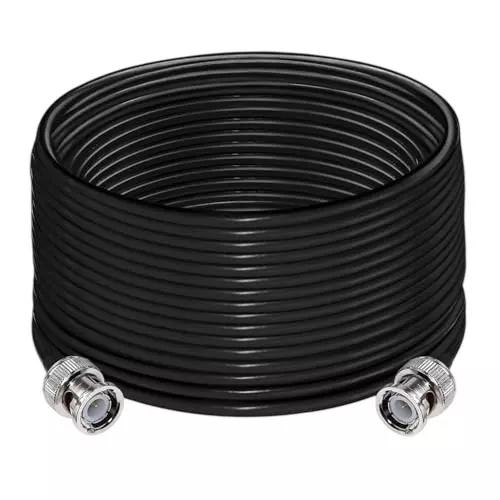 NBR BNC Male to BNC Male RG58 RF Coaxial Jumper Extension Cable 40 m for Security Cameras, CCTV, Audio, Video