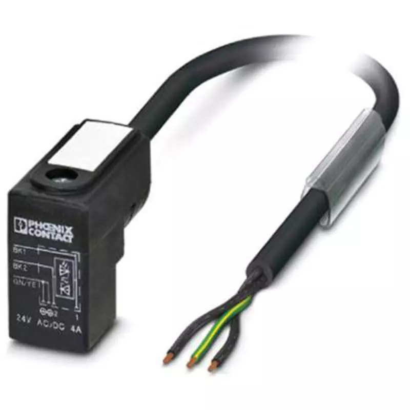 Phoenix Contact Cables & Connector 3 Pole Valve C3 pin Connector, 1435551
