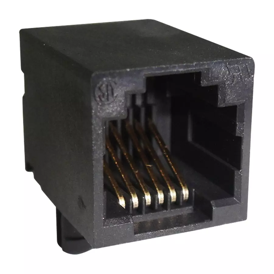 AMPHENOL COMMUNICATIONS SOLUTIONS CONNECTOR, UNSHLD, RJ11, JACK, 6P6C, RJE0166001 (Pack of 10)
