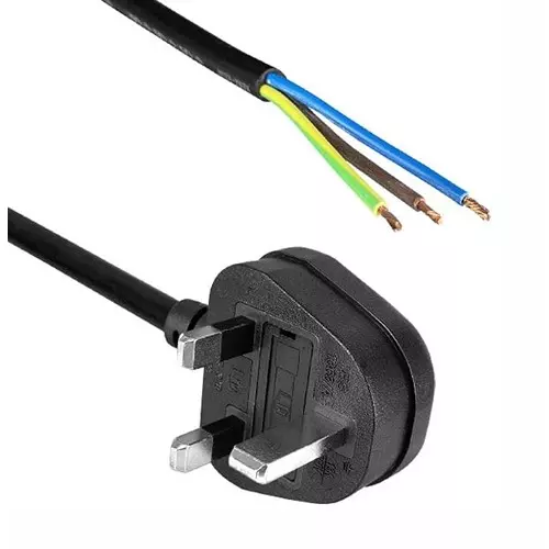 QUALTEK ELECTRONICS POWER CORD, BS 1363A PLUG-FREE END, 2.5M, 369004-E01