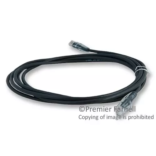 L-COM PATCH CORD, CAT5E, RJ45 PLUG, UTP, 10FT, BLACK, TRD815BLK-10