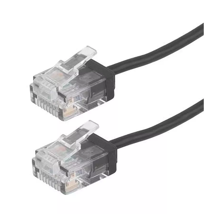 L-COM ENET CORD, CAT6, RJ45 PLUG-PLUG, 3FT, TRD634-BLK-3F