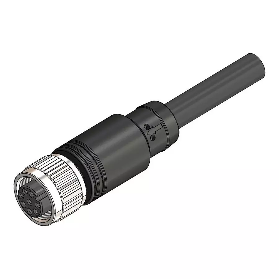 ALTECH Cable Assembly, 8P M12 RCPT-FREE END, 16.4, CBF12-S88N0-05BPVC