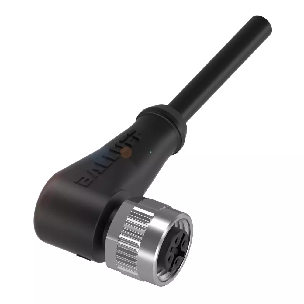 BALLUFF Single Ended Cordset M12x1-Female Angled 5-Pin A-coded PUR Black 5 m 250 VDC / 250 VAC Operating Voltage, BCC0318