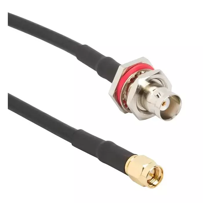 AMPHENOL RF RF Coaxial Cable Assemblies RF CORD, BNC BHD JACK-SMA PLUG, 12", 095-850-246-012