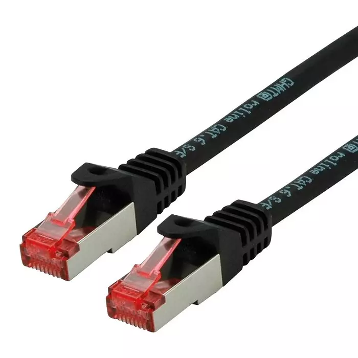 ROLINE PATCH CORD, RJ45 PLUG, CAT6, 0.5M, BLACK, 21.15.2650