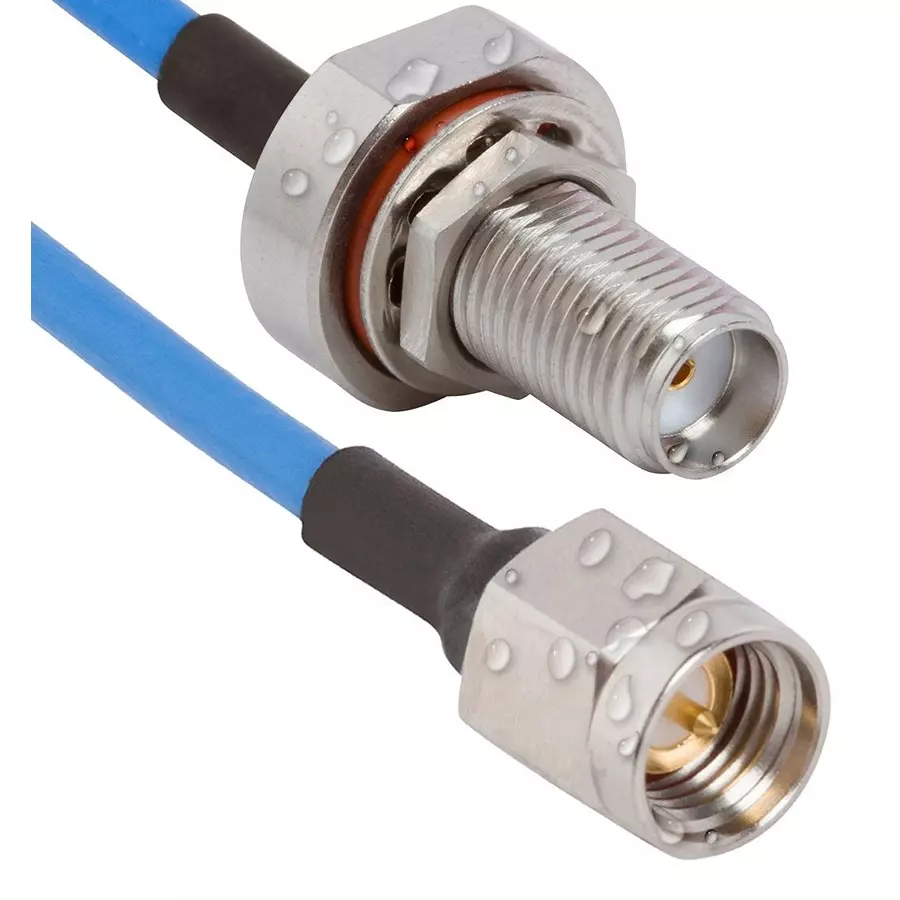 AMPHENOL SV MICROWAVE CABLE ASSY, SMA BHD JACK-SMA PLUG, 6", 7029-3574