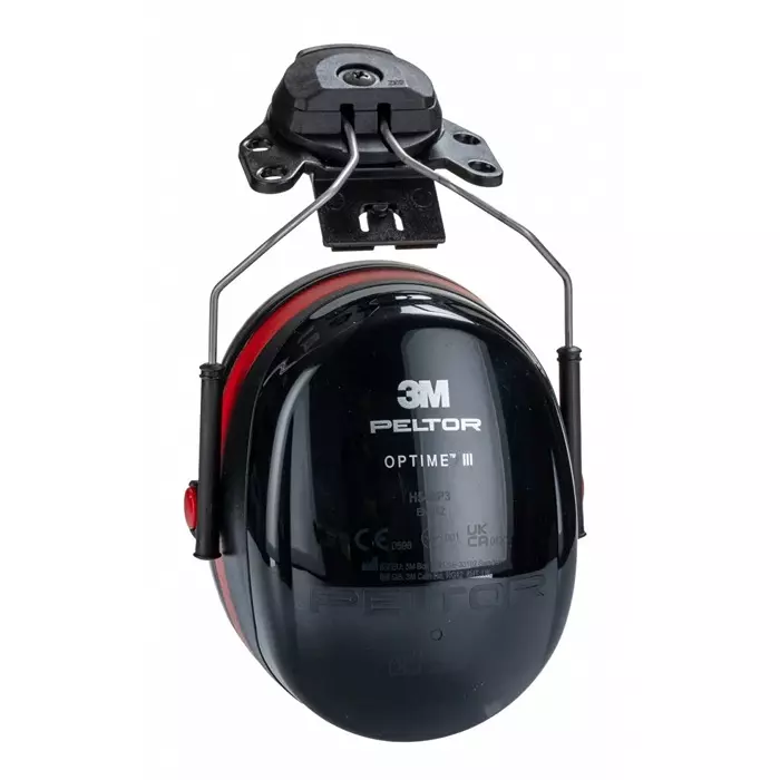 3M Optime III Ear Shells with Helmet Attachment 33dB Black Red, H540P3E-413-SV