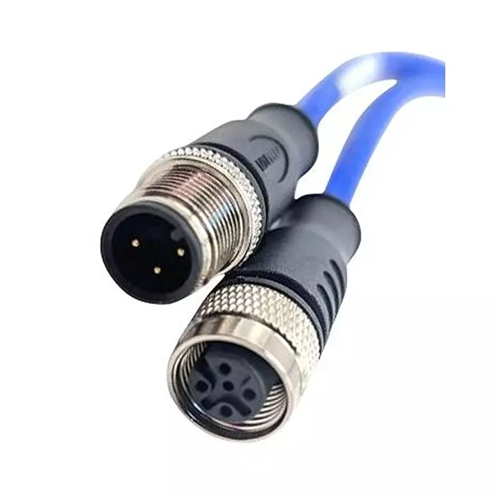 MUELLER ELECTRIC Cable Assembly, 3P M12 PLUG-RCPT, 16.4, C3AC80M005