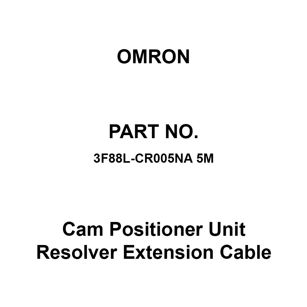 Omron Cam Positioner Unit Resolver Extension Cable 5 m Cable Length, 3F88L-CR005NA 5M