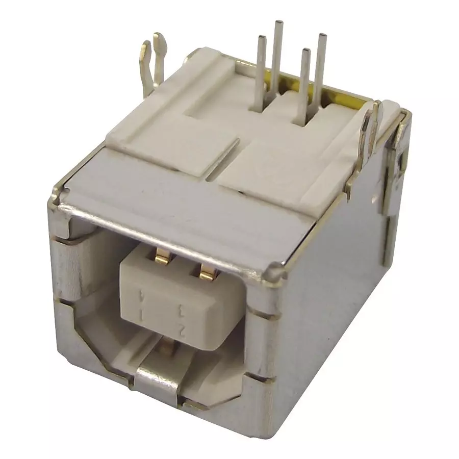 AMPHENOL COMMUNICATIONS SOLUTIONS USB, 2.0 TYPE B, RECEPTACLE, TH, 61729-0010BLF