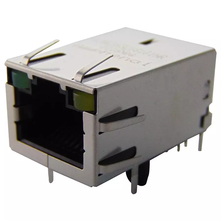 AMPHENOL COMMUNICATIONS SOLUTIONS MODULAR, JACK, THT, R/A, LED, RJ45, 8P8C, RJMG163218101NR