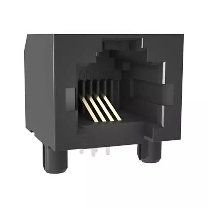 AMPHENOL COMMUNICATIONS SOLUTIONS MODULAR CONN, 6P4C, CAT5, JACK, TH, RJHSE7040.
