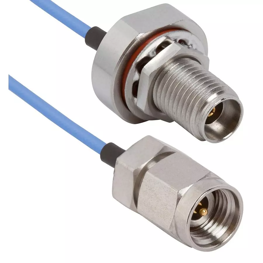 AMPHENOL SV MICROWAVE RF CABLE, 2.92MM RP PLUG-BLKHD JACK/6", 7015-1064