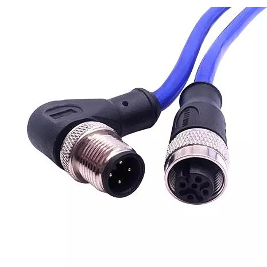 MUELLER ELECTRIC Cable Assembly, 4P R/A M12 PLUG-RCPT, 6.6, C4BC81M002