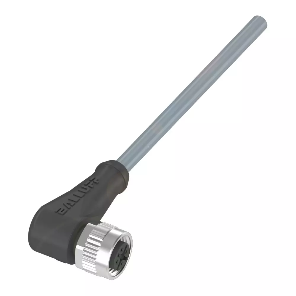 BALLUFF Single Ended Cordset M12x1-Female Angled 5-Pin A-coded PVC Gray 5 m 60 VDC / 60 VAC Operating Voltage, BCC036P