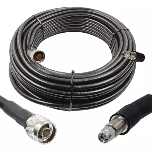 NBR Low Loss RF Coaxial Jumper Cable HLF/LMR400, N Male to SMA Male 10 m Cable Length for 4G LTE, 5G, WiFi Router, GPS & GSM