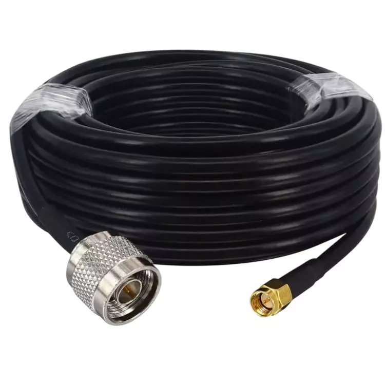 NBR Low Loss RF Coaxial Jumper Extension Cable RG58, N Male to SMA Male 35 m WiFi Antenna Pigtail for 3G, 4G, 5G, LTE Routers