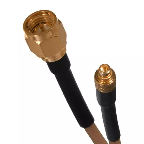 JOHNSON COAX CABLE, RG174, SMA-MMCX PLUG, 3.9", 415-0202-MM100