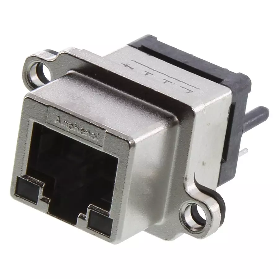 AMPHENOL COMMUNICATIONS SOLUTIONS RUGGED RJ45 JACK, 8P8C, 1PORT, TH, MRJ5481B1