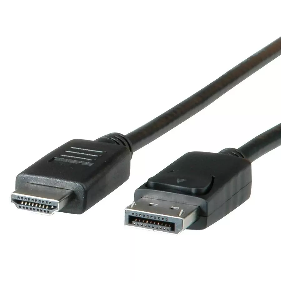 ROLINE CABLE, DISPLAYPORT-HDMI A, PLUG, 1M, BLK, 11.04.5780