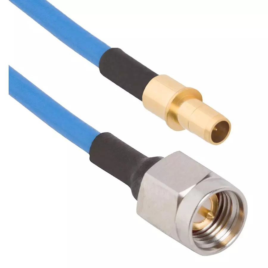 AMPHENOL SV MICROWAVE CABLE ASSY, BMA PLUG-SMA PLUG, 12", 7093-0180