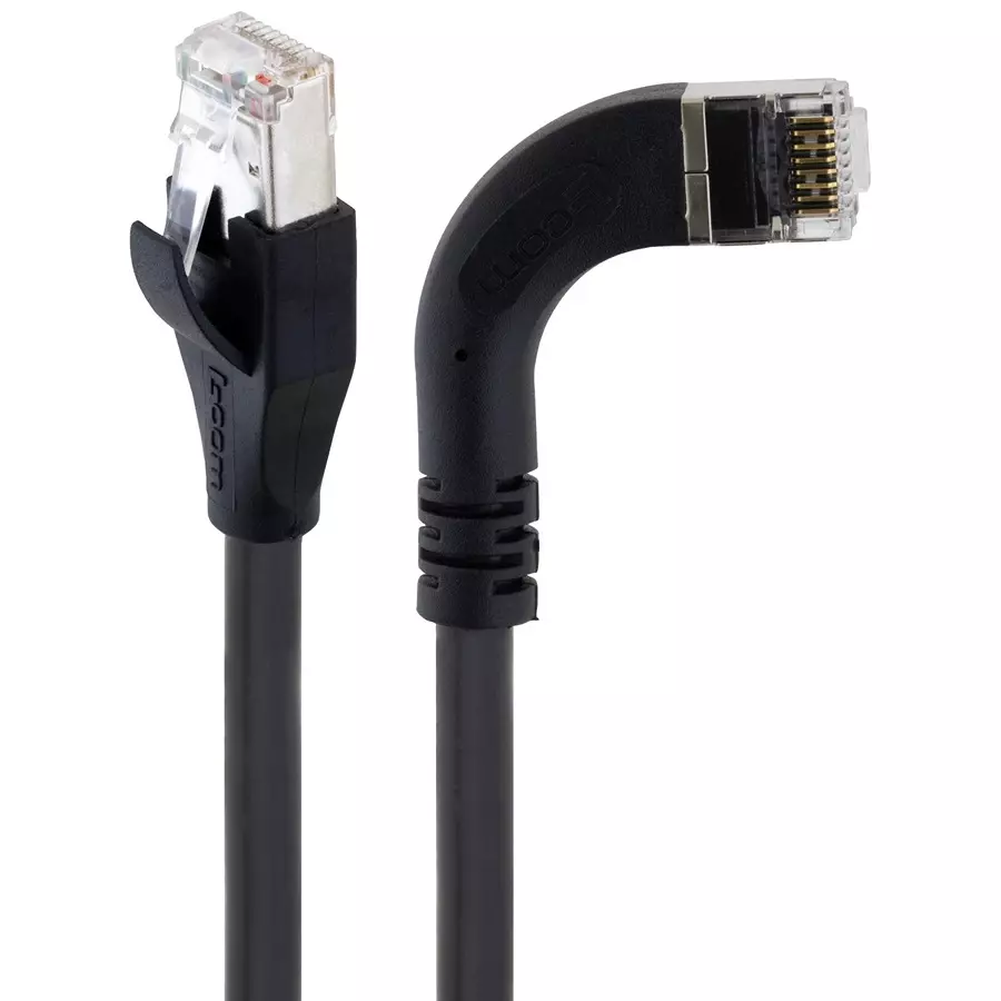 L-COM PATCH CORD, RJ45 R/A PLUG-PLUG, 3.3FT, TRD855SRA7DBL-1M