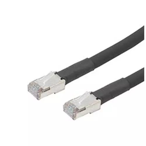 L-COM ENET CORD, CAT6A, RJ45 PLUG-PLUG, 50 , TRD624AHFO-BLK-50F